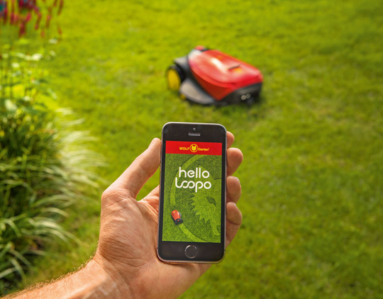 Die Loopo App auf dem Smartphone steuert den Loopo Mähroboter