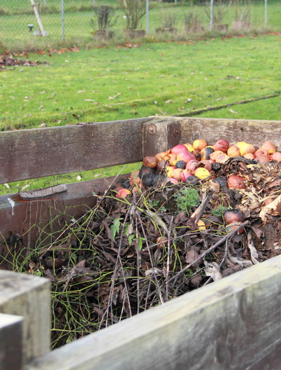 Komposthaufen im Garten